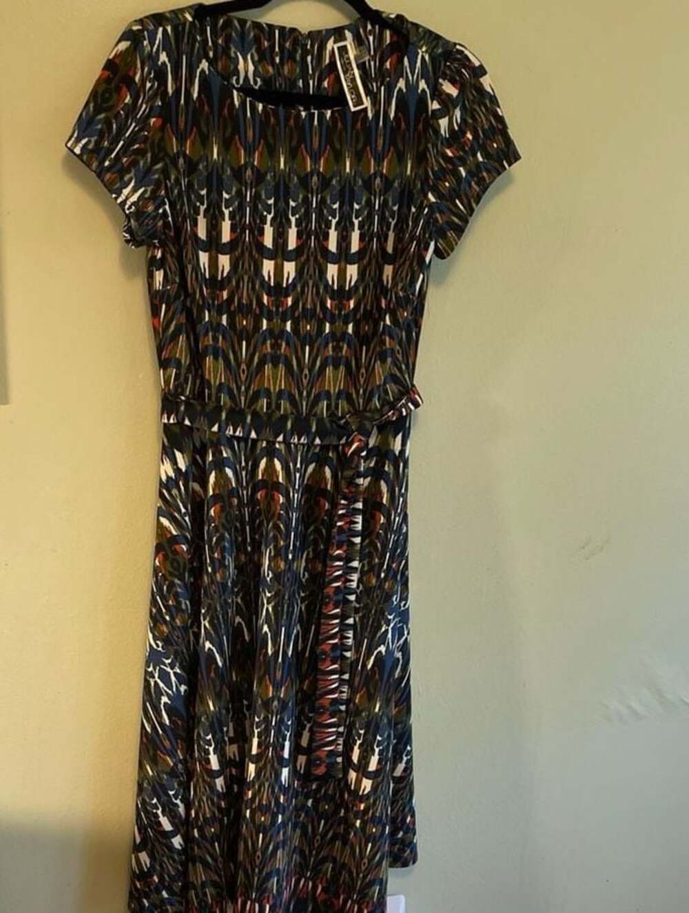Julian Taylor, NY,‎ Career Dress, Peacock Feathers  Sz. 8, OfficeCore - Picture 2 of 8